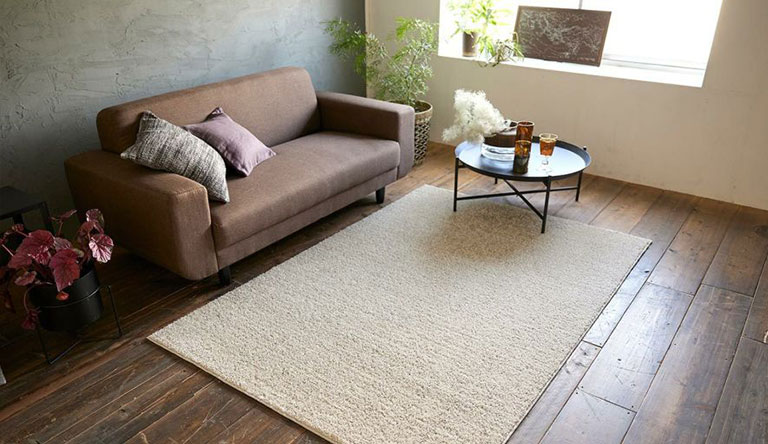 極細繊維の入った光沢の美しいラグ ルフレ