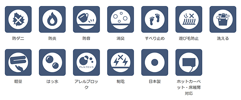 ラグの各種機能