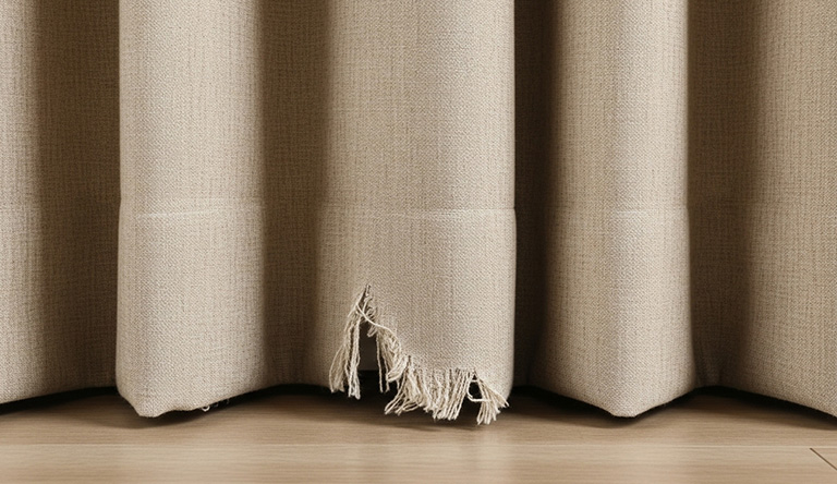 摩擦などで破れてしまうカーテン