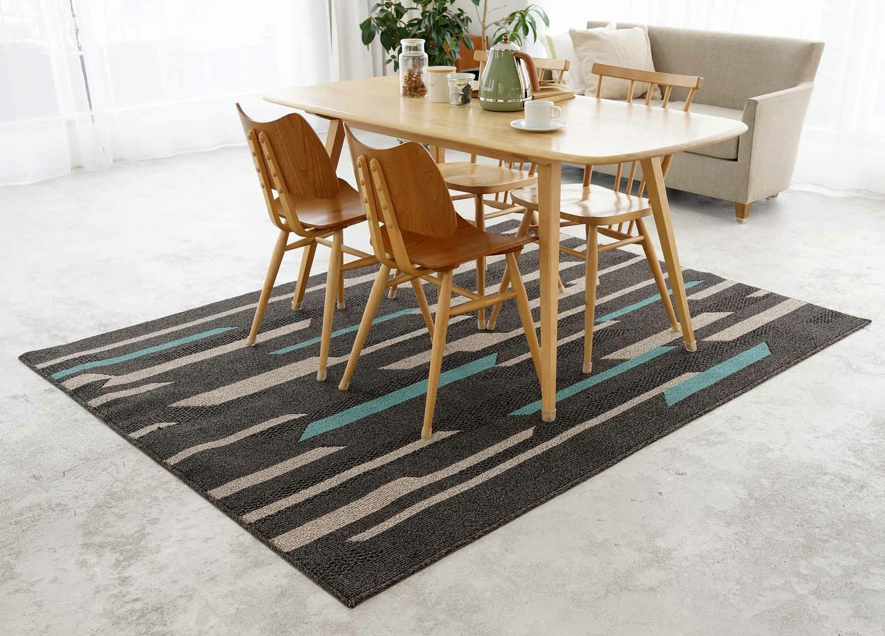 ダイニングラグ フレック 防ダニ すべり止め 床暖房対応 220×250cm