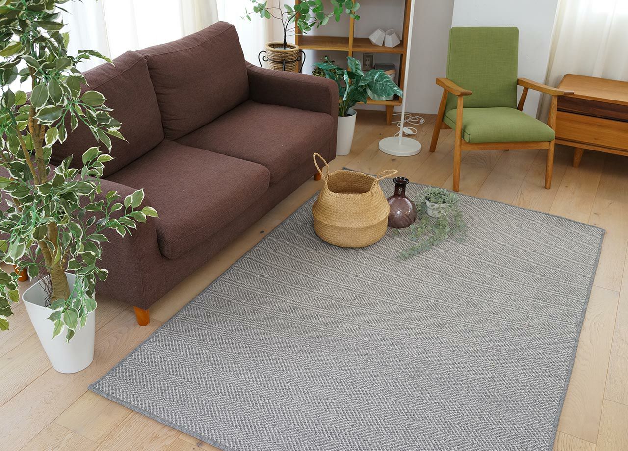 ウールラグ 新品 3畳 防炎 某ダニ ウールラグ ウールスコット グレン 防ダニ 防炎 100×140cm｜スミノエ